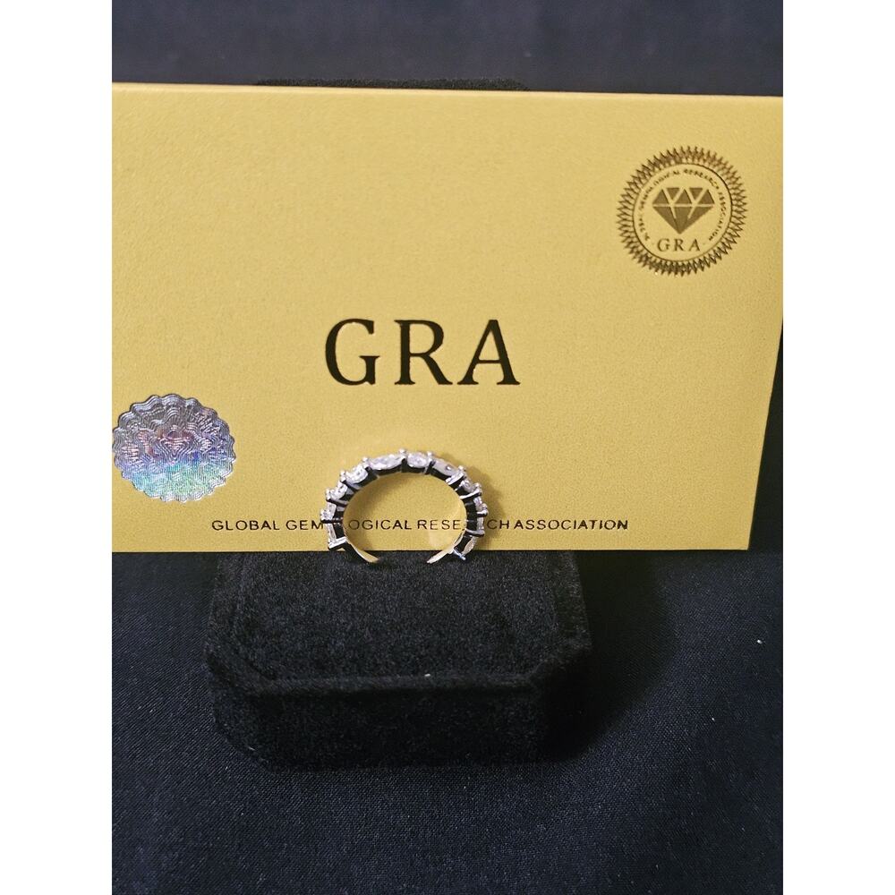 Size 6 925 sterling silver 1.14ct Moissanite wedding band Ring GRA Certified